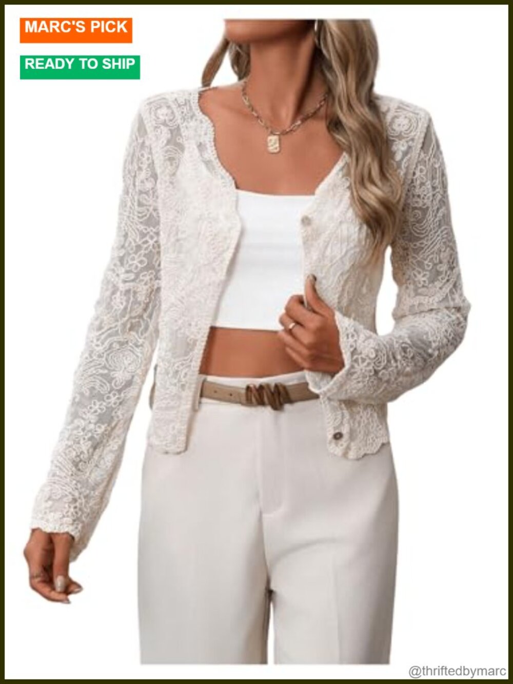 Lace Long Sleeve Button Up Shrug Cardigan Lightweight Sheer